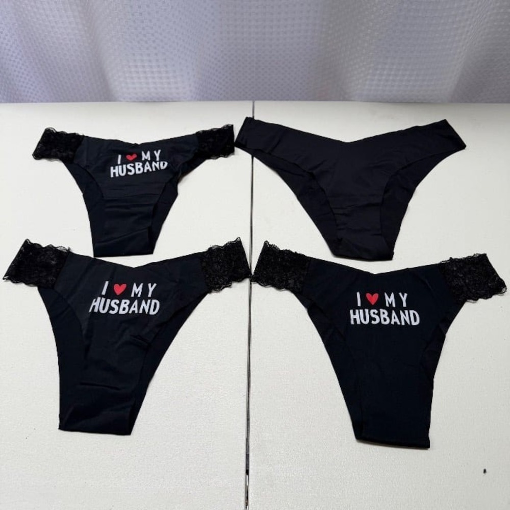 Women's "I Love My Husband" Panties (Set of 4) Small
